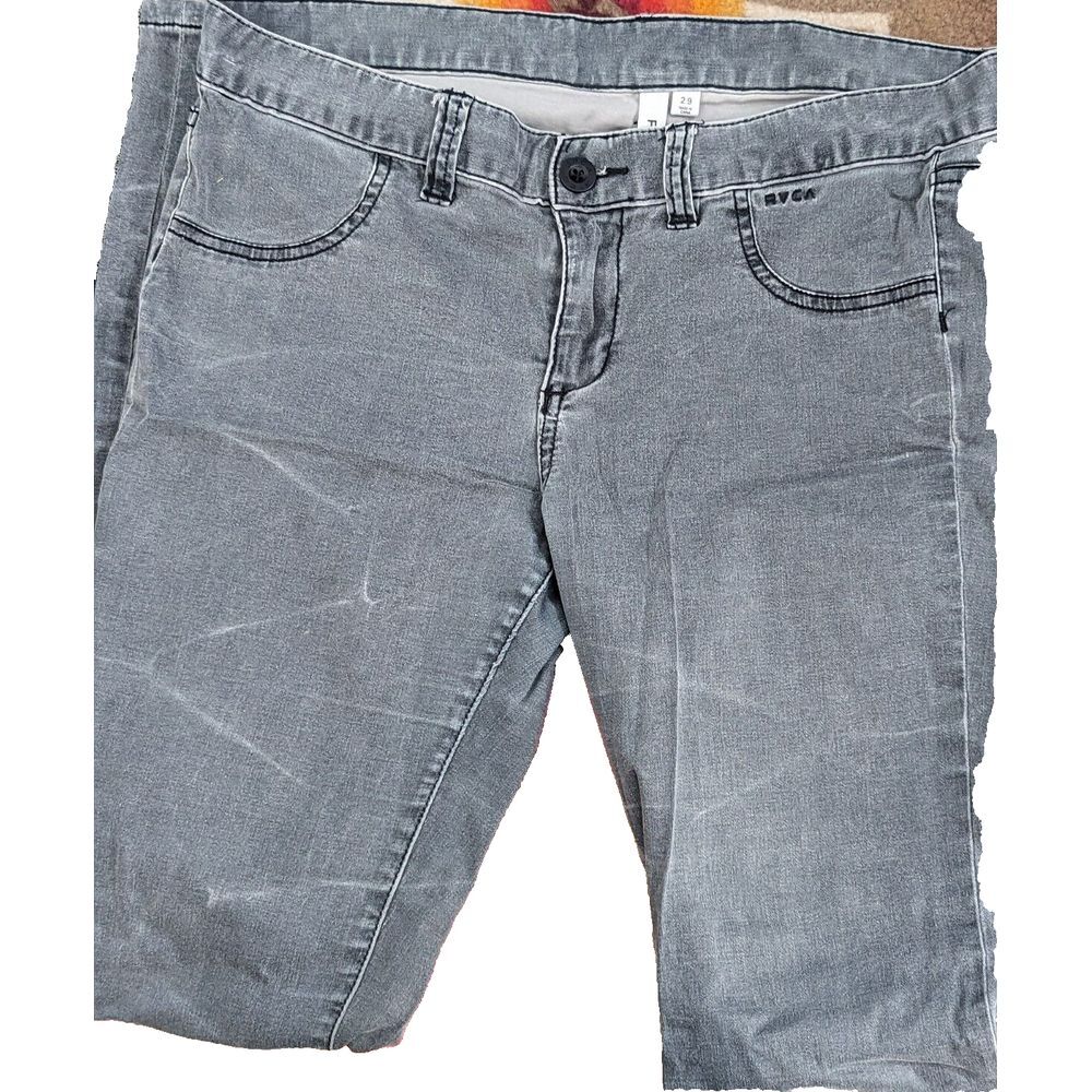 RVCA Dayley Washed‎ Gray Mid Rise Denim Skinny Jeans Distressed Size 29